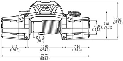 Warn 89611 ZEON 10-S Winch with Synthetic Rope - 10,000 lb. Capacity