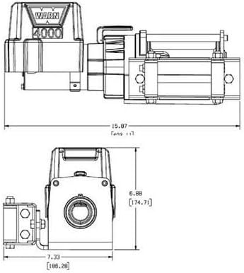 WARN 94000 4000 DC Series 12V Electric Winch with Steel Cable Rope (4,000 lb capacity)