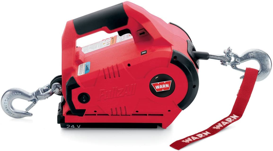 Warn 885005 Cordless PullzAll 24V DC Portable Electric Winch w/ Steel Cable (1,000 lbs capacity)