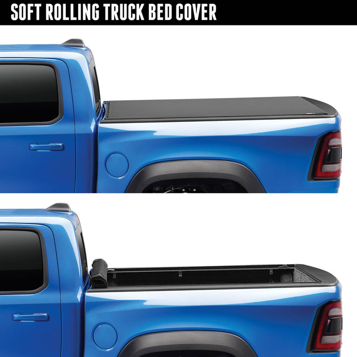 TruXedo Pro X15 Soft Roll Up Truck Bed Tonneau Cover | 1472601 | 2019-2024 Chevy/GMC Silverado/Sierra, works w/ MultiPro/Flex tailgate 6' 7" Bed (79.4")