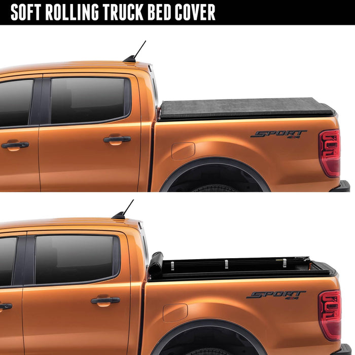 TruXedo TruXport Soft Roll Up Truck Bed Tonneau Cover | 272601 | 2019-2024 Chevy/GMC Silverado/Sierra, works w/ MultiPro/Flex tailgate 6' 7" Bed (79.4")