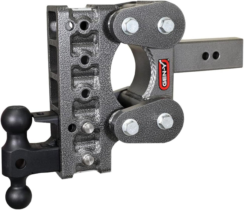 GEN-Y GH-1125 The BOSS Torsion-Flex Adjustable 7.5" Drop Hitch with GH-051 Dual-Ball, GH-032 Pintle Lock for 2.5" Receiver - 16,000 LB Towing Capacity - 1,700 LB Tongue Weight