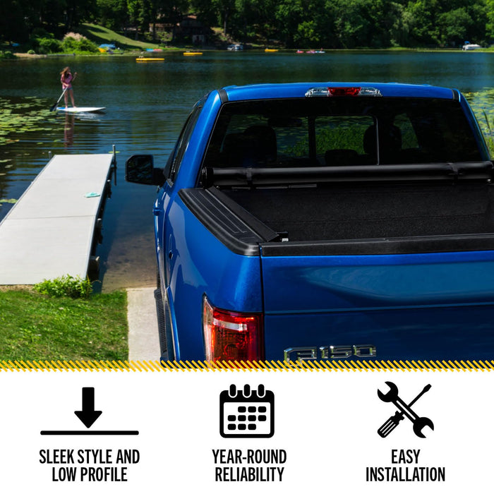 TruXedo Lo Pro Soft Roll Up Truck Bed Tonneau Cover | 572401 | 2019-2024 Chevy/GMC Silverado/Sierra, works w/ MultiPro/Flex tailgate (Will not fit Carbon Pro Bed) 5' 10" Bed (69.9")