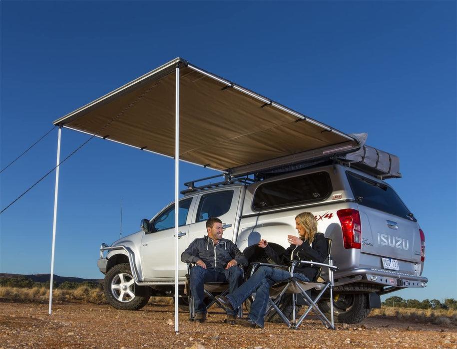 ARB 4x4 814411 Aluminum w/ Light | Rooftop Retractable Awning with Led Light Strip (98 x 98")