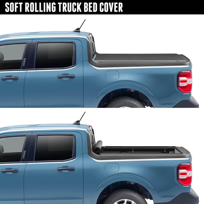 TruXedo Lo Pro Soft Roll Up Truck Bed Tonneau Cover | 572401 | 2019-2024 Chevy/GMC Silverado/Sierra, works w/ MultiPro/Flex tailgate (Will not fit Carbon Pro Bed) 5' 10" Bed (69.9")