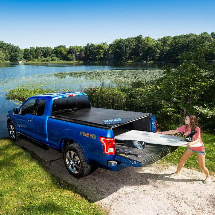 TruXedo Lo Pro Soft Roll Up Truck Bed Tonneau Cover | 572601 | 2019-2024 Chevy/GMC Silverado/Sierra, works w/ MultiPro/Flex tailgate 6' 7" Bed (79.4")