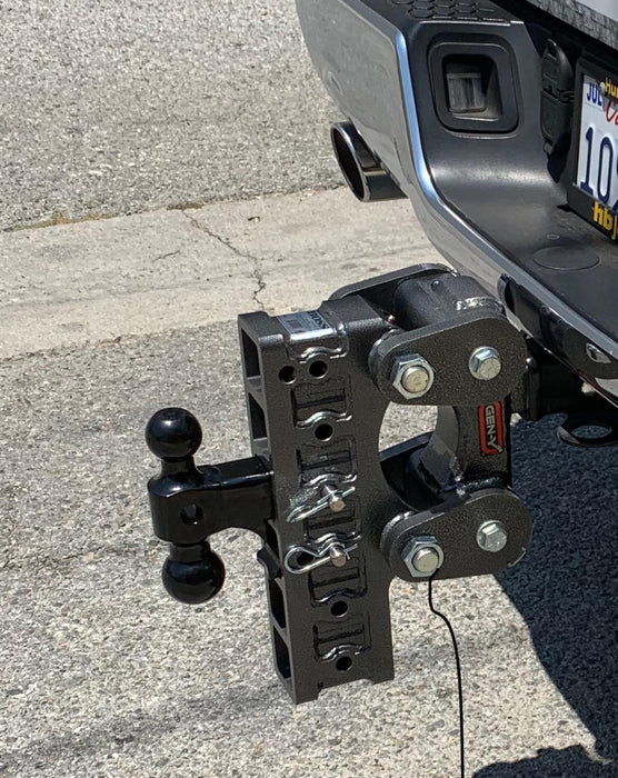 GEN-Y GH-1125 The BOSS Torsion-Flex Adjustable 7.5" Drop Hitch with GH-051 Dual-Ball, GH-032 Pintle Lock for 2.5" Receiver - 16,000 LB Towing Capacity - 1,700 LB Tongue Weight