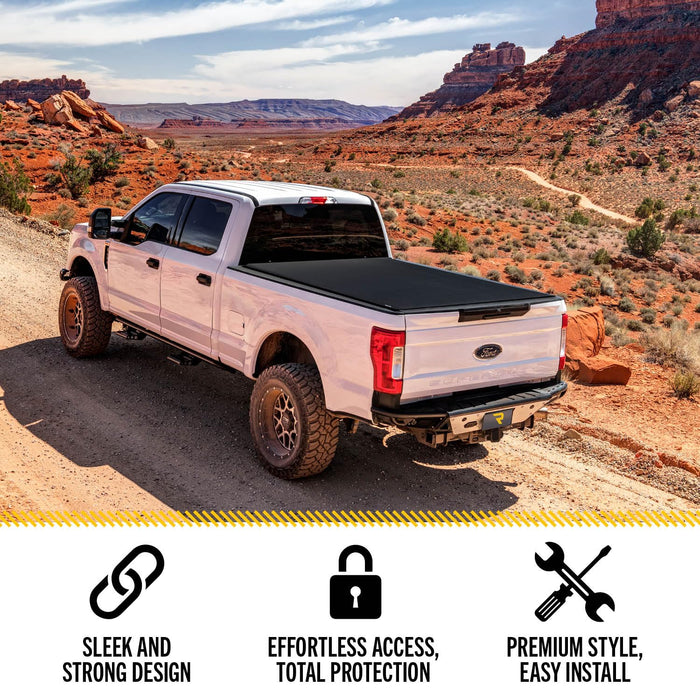 TruXedo Sentry CT Hard Rolling Truck Bed Tonneau Cover | 1572616 | 2019-2024 Chevy/GMC Silverado/Sierra, works w/ MultiPro/Flex tailgate 6' 7" Bed (79.4")