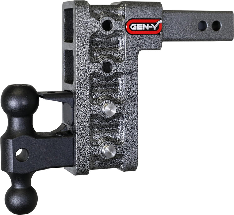 GEN-Y 2" Receiver 16,000 lb Drop Hitch, Drop/Rise: 7.5" Pintle/Ball Mount Combo Hitch, Dual-Ball Mount, Adjustable Pintle, GH-524