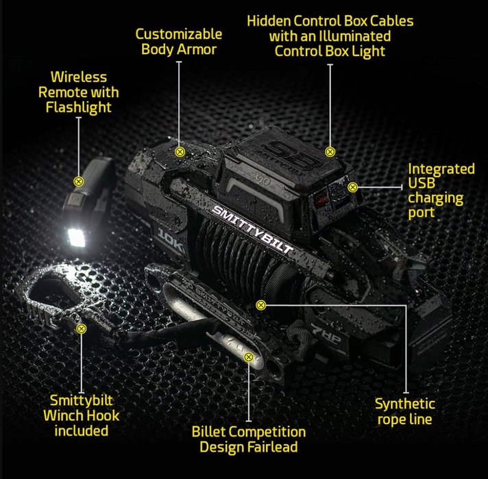 Smittybilt X2O GEN3 10K Winch w/ Synthetic Rope - 98810