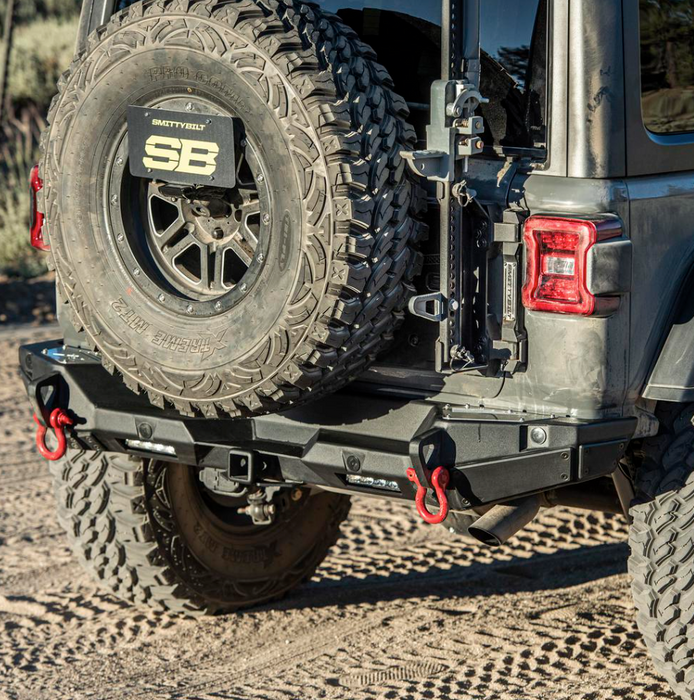 Smittybilt HD Adjustable Pivot Tire Carrier - 7743 | Jeep Wrangler 2018-2022