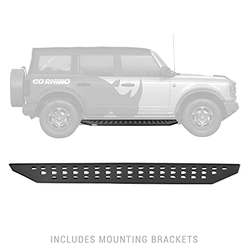 Go Rhino! 69412973PC RB20 Running Boards - Complete Kit: RB20 Running Board + Brackets,Black