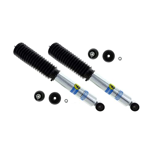 Bilstein B8 5100 Pair of Front and Rear Monotube Gas Shock Absorbers with Steering Damper for Silverado Sierra 1500 2500 3500 | Includes TrendsAuto Decal Sticker | 24-186735 24-186742 33-174525