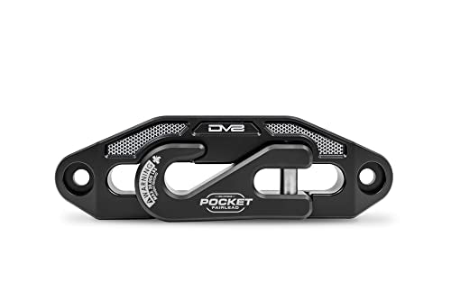 DV8 Offroad Pocket Fairlead for Aftermarket Winch | for Synthetic Rope Only | 20,000 lb Working Load Limit | Fits Most Aftermarket Winches | Includes Hook & Stainless Steel Pin