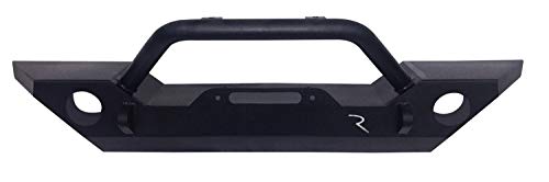 Rampage Rock Rage Front Bumper with Winch Plate | Steel, Textured Black | 99306 | Fits 2007-2018 Jeep Wrangler JK
