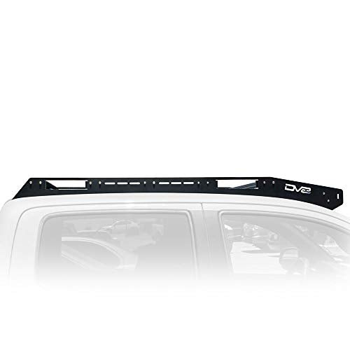 DV8 Offroad | Slotted Aluminum Roof Rack | Compatible with 2016+ Toyota Tacoma Double Cab | Optional Light Mounts | Black Finish