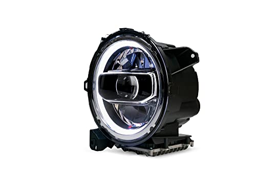 DV8 Offroad LED Headlights for 2018-2022 Wrangler JL and 2020-2022 Gladiator JT | Pair of Headlights | DOT Compliant | 9" Round | White Light Beam with Amber Halo Ring