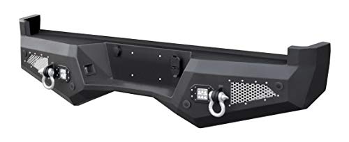 Steel Rear Bumper for 2017-2021 Ford F-250 & F-350 | Includes 2 Flush Mount LED Cube Lights | Retains Access to Spare Tire | 2 Shackle Recovery Points | DV8 Offroad