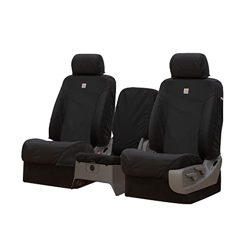 Covercraft Carhartt Super Dux SeatSaver Custom Seat Covers | SSC3475COBK | 1st Row 40/20/40 Bench Seat | Compatible with Select Chevrolet Silverado/GMC Sierra 1500/2500/3500 Models | Black