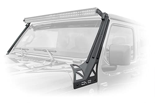 DV8 Offroad | D-JL-190052-PIL | A-Pillar Mount for 18-22 Wrangler JL & 20-22 Gladiator JT | PIC Rail Accessory System | Includes Light Bar Attachment | Multiple Mounting Positions Along Slotted Rail