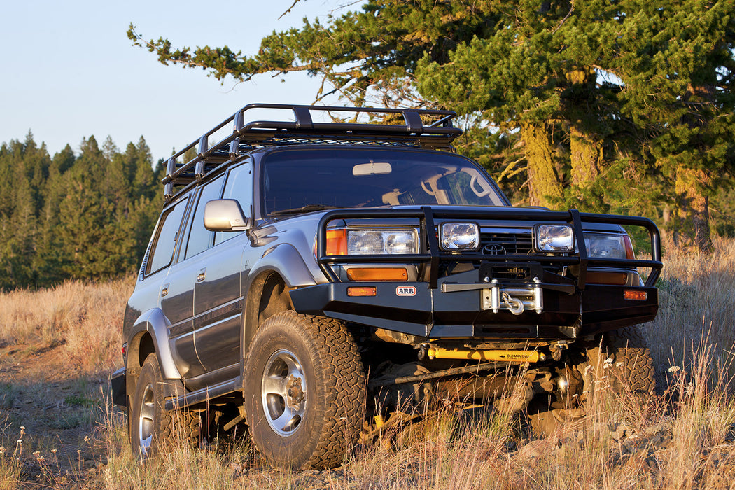 ARB 3411050 Toyota Land Cruiser 1990-1997 Front Bumper 80 Series Winch Ready with Grille Guard, Black Finish - BetterBumper.com