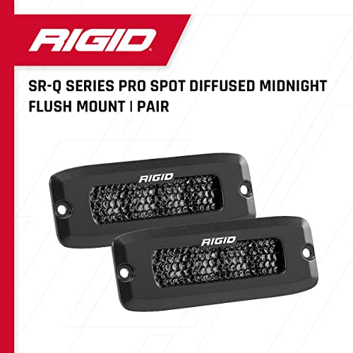 Rigid Industries SR-Q Series PRO, Flood Diffused, Flush Mount, Black Housing | Pair