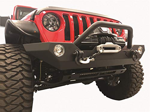 Rampage Rock Rage Front Bumper with Winch Plate | Steel, Textured Black | 99306 | Fits 2007-2018 Jeep Wrangler JK