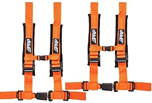 PRP 2" SBAuto2 4 Point Harness 4.2 with Auto Style Latch, 2 Pack (Orange)