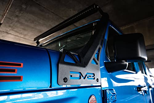 DV8 Offroad | LBJL-07 | A-Pillar Light Bar Mount for 2020-Current Wrangler JL 392 Edition & Gladiator JT Mojave Edition | Mounts Along Windshield | Fits 50-52 inch Light Bar | Steel Construction