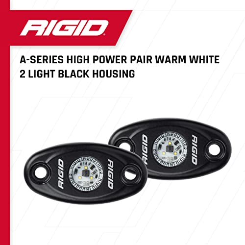 Rigid Industries 482073 A-Series High Power Pair Warm White Light With Black Housing: Compact LED Light