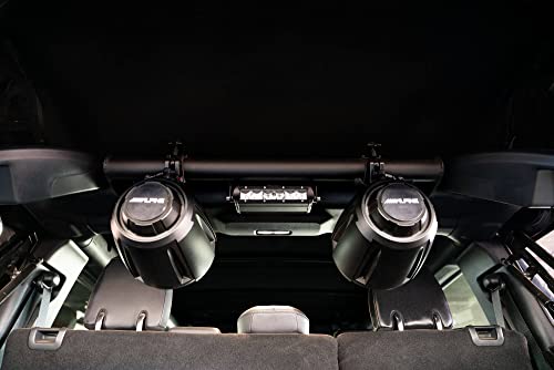 DV8 Offroad Rear Speaker & Light Bar Mount for 2021-2023 Ford Bronco 4-Door | Mount Speaker Cans | 10" Flat Mount for Light Bar or Pods | Fits Inside Rear Roll Bar