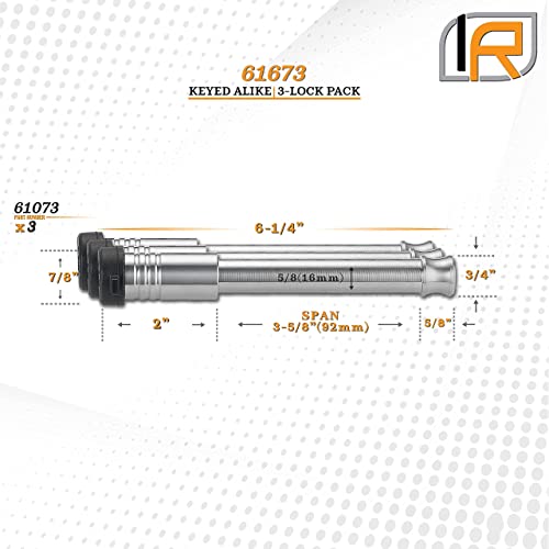 InfiniteRule Security 61673 | 3 Pack, Keyed Alike, Hitch Locks (Fits: 3" Receiver | Gen-Y Hitch - 21K LB Series | Gen-Y Hitch - Auto Latch Gooseneck Coupler Lock)