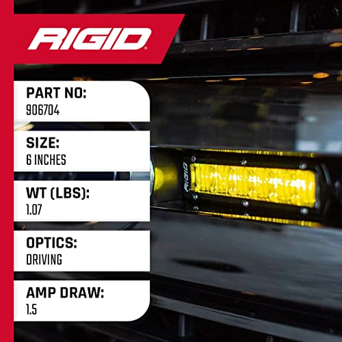 Rigid Industries 906704 SR-Series DOT/SAE J583 6-inch Selective Yellow LED Fog Light Pair