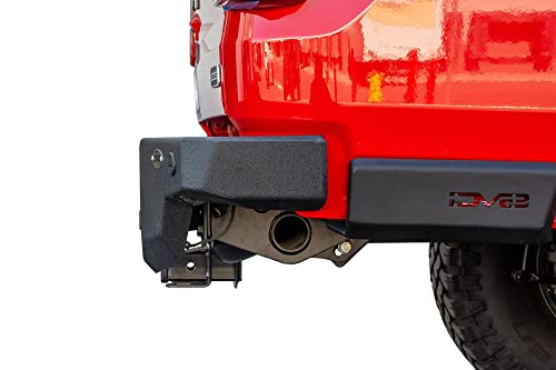 DV8 Offroad | RBGL-04 | Rear Bumper for 2020-22 Gladiator JT | High Clearance Edges | Cube LED Light Mounts | Works with Factory Hitch | Includes License Plate Lights | Accommodates Factory Sensors