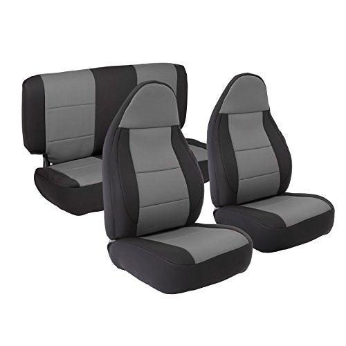 Smittybilt Neoprene Front and Rear Seat Cover Kit (Black/Gray) - 471222