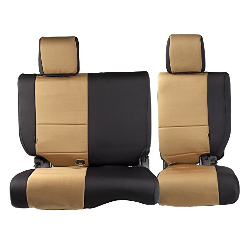 Smittybilt Neoprene Front and Rear Seat Cover Kit (Black/Tan) - 471625