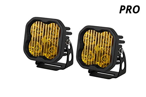 Diode Dynamics Stage Series 3in SAE Yellow Pro LED Pod (Pair), Combo Pro