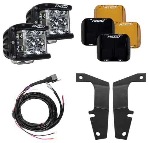 Rigid Industries – A-Pillar Light Kit, Fits the 2010-2020 Toyota 4Runner (2 A-Pillar Mounting Brackets, 2 D-SS PRO Series Flood Lights, 2 Black Light Covers, 2 Amber Light Covers, 1 Wiring Harness)