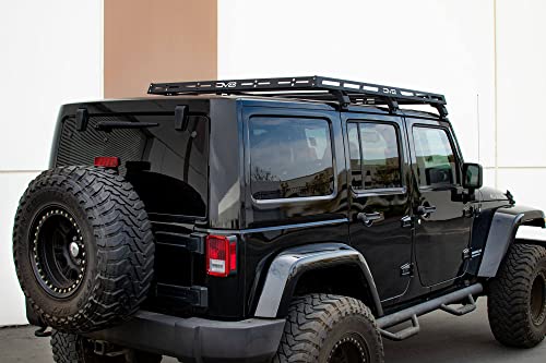 Roof Rack for 2007-2022 Jeep Wrangler JK 4-Door, 2018-2022 Jeep Wrangler JL 2-Door, & 2020-2022 Jeep Gladiator JT | Bolt-On Installation | Multiple Tie Down Points | 200lbs Capacity | DV8 Offroad