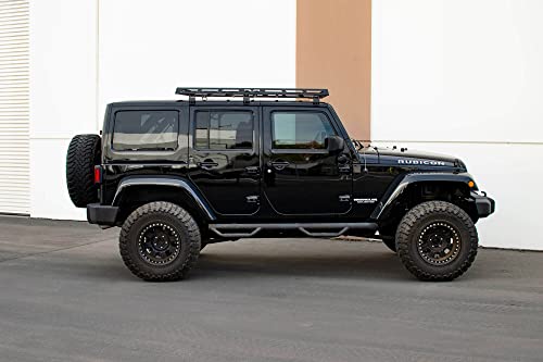 Roof Rack for 2007-2022 Jeep Wrangler JK 4-Door, 2018-2022 Jeep Wrangler JL 2-Door, & 2020-2022 Jeep Gladiator JT | Bolt-On Installation | Multiple Tie Down Points | 200lbs Capacity | DV8 Offroad