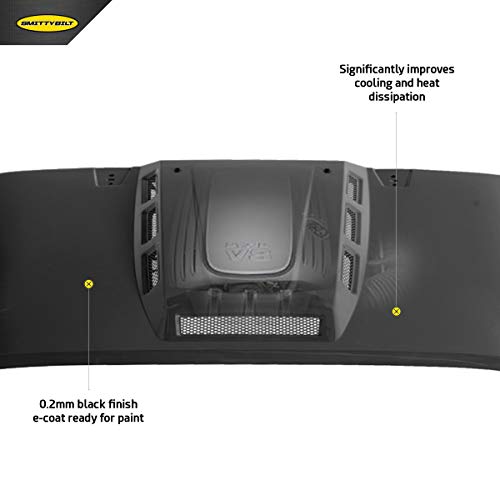 Smittybilt 76500 H.E.M.I. Vented Hood for 2007-2018+ Jeep Wrangler JK