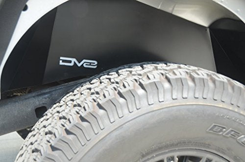 DV8 Offroad | INFEND-01RB | Inner Fender Liner for 07-18 Wrangler JK | Rear Wheel Wells | Aluminum Construction | Black Powder Coat