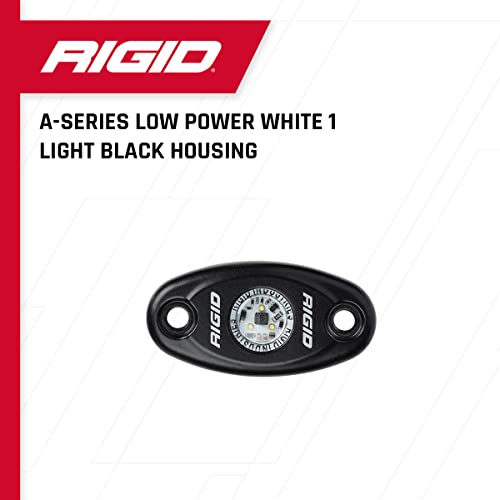 Rigid Industries 480033 A Series Low Power Light, White LED Light, Off-Roading Light, LED Accessory Light, Universal Off Roading Light (Single Light)