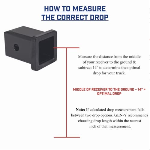 GEN-Y GH-1324 The BOSS Torsion-Flex Adjustable 6" Drop Hitch with GH-061 Dual-Ball, GH-062 Pintle Lock for 2.5" Receiver - 21,000 LB Towing Capacity - 2,400 LB Tongue Weight