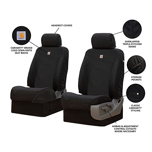 Covercraft Carhartt Super Dux SeatSaver Custom Seat Covers | SSC2412COBK | 1st Row Bucket Seats | Compatible with 2009-2014 Ford F-150, 2011-2016 F-250/F-350 | Black