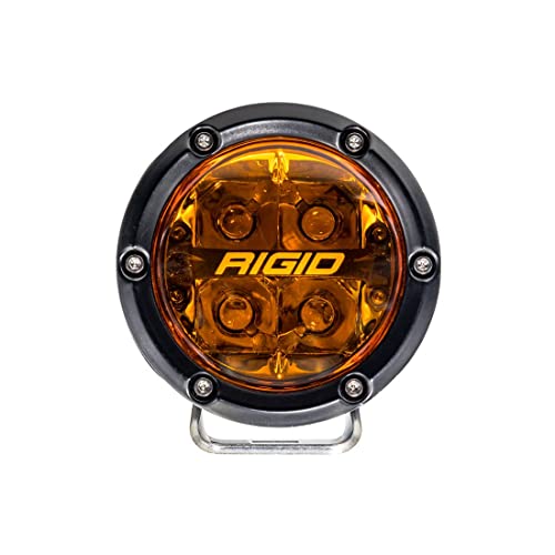 Rigid Industries 36123 | 360-Series 4 Inch Spot with Amber PRO Lens and Back Lighting | Pair