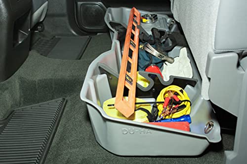 DU-HA Under Seat Storage Fits 14-18 Chevrolet/GMC Silverado & Sierra Light Duty Crew Cab and 15-19 Heavy Duty Crew Cab Black Part#10300