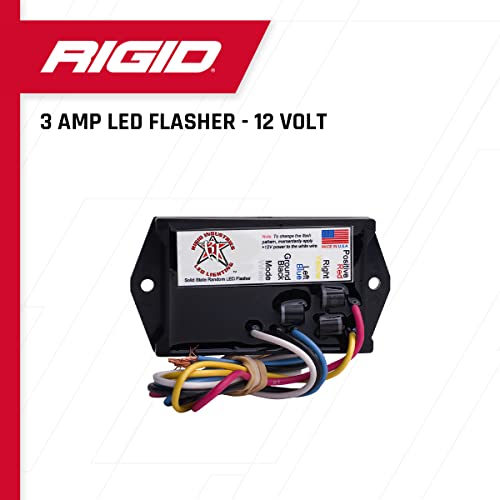 Rigid Industries 40312 | 3-AMP LED Flasher 12 Volt: LED Light Wiring For Automotive, ATV, and More