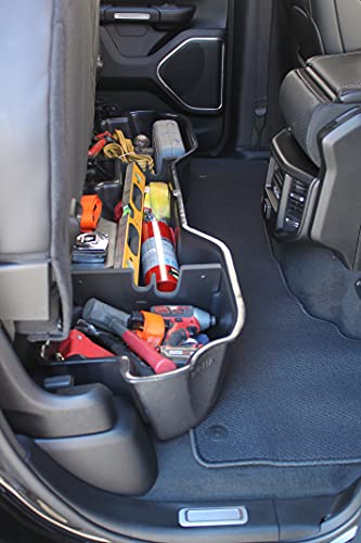 Du Ha Under Seat Gun Storage Multi Tool Organizer Fits 2019 to 2022 Dodge Ram 1500 Quad Cabs, New Body Style, Black, Part #30104