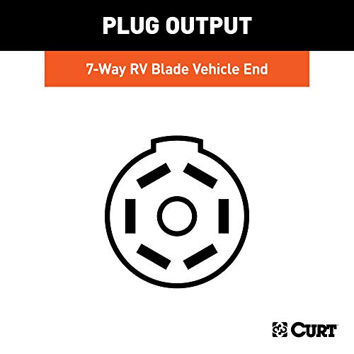 CURT 57010 10-Foot Vehicle-Side Truck Bed 7-Pin Trailer Wiring Harness Extension, Select Ford F-150, F-250, F-350 Super Duty, Black